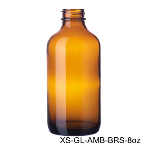 8 oz Amber Glass Boston Round Bottle