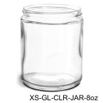 8 oz thick clear glass wall jar with 70/400 neck