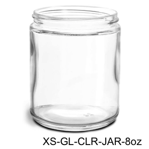 8 oz thick clear glass wall jar with 70/400 neck