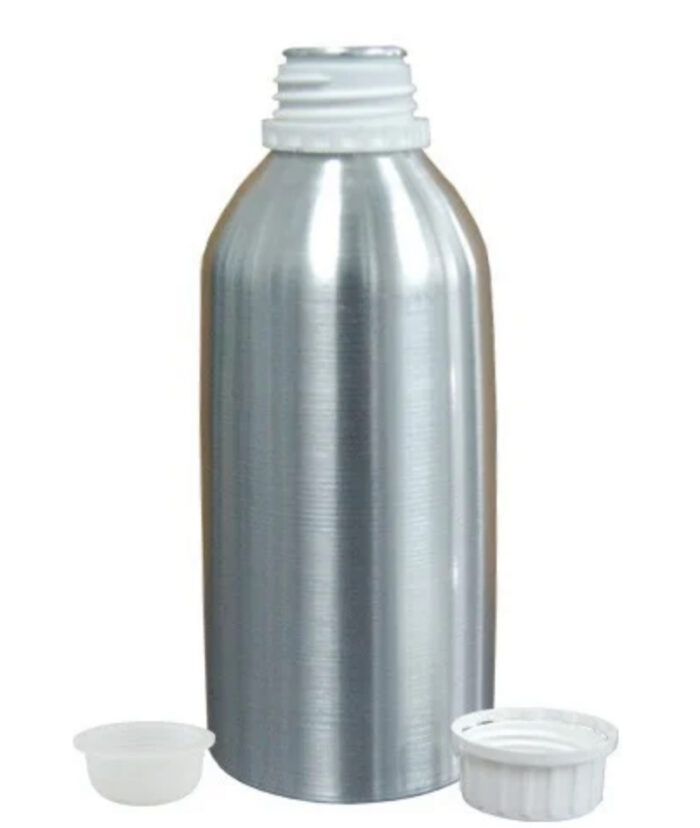 1L aluminum bottle perfect for essential oils and carrier oils. Comes with tamper proof lid and gasket